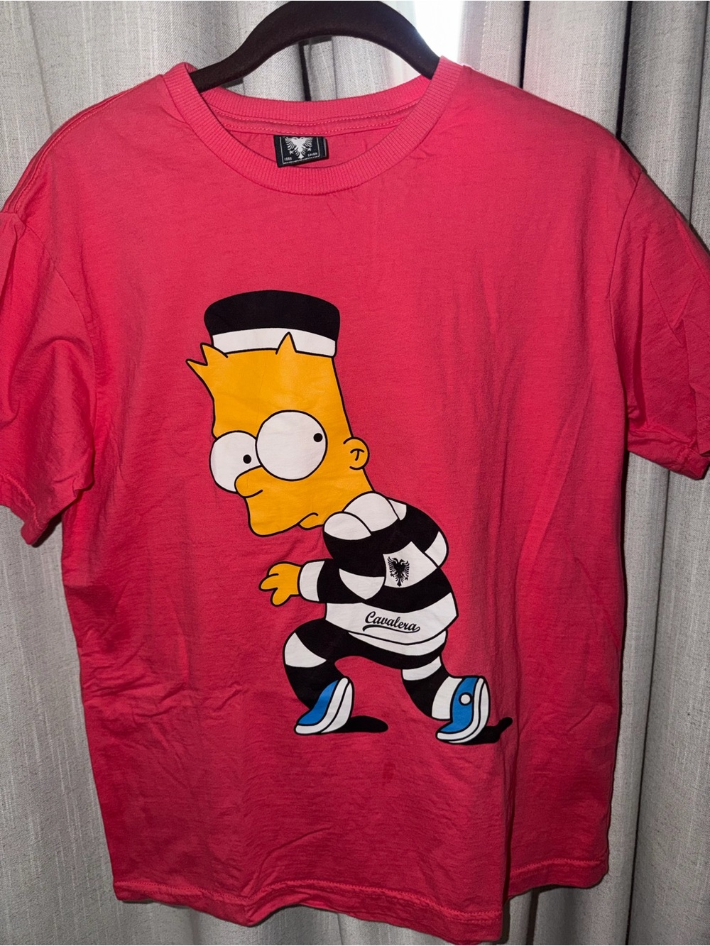 Pink Short Sleeve Graphic Tee featuring Bart Simpson